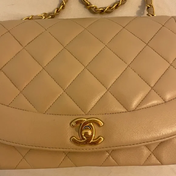 Chanel Beige Vintage Medium Diana Flag Bag - Picture 8 of 11